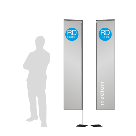 Beachflag Rechteck | Medium (300 cm) | beidseitig bedruckt